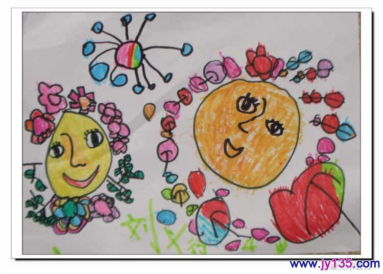 幼儿美术作品--我心中的太阳_幼儿园幼儿绘画